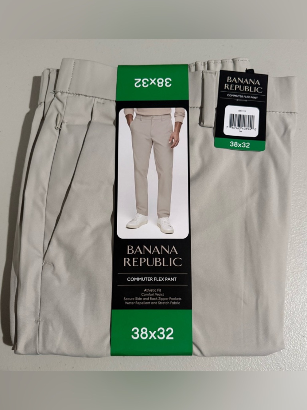 Banana Republic Men's Commuter Flex Pants, Tan, Size 38x32